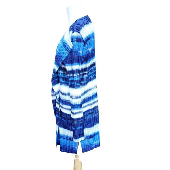 Chico's Collection Blue White Stripe Open Front Jacket Duster Chicos XL 16 - Picture 7 of 16